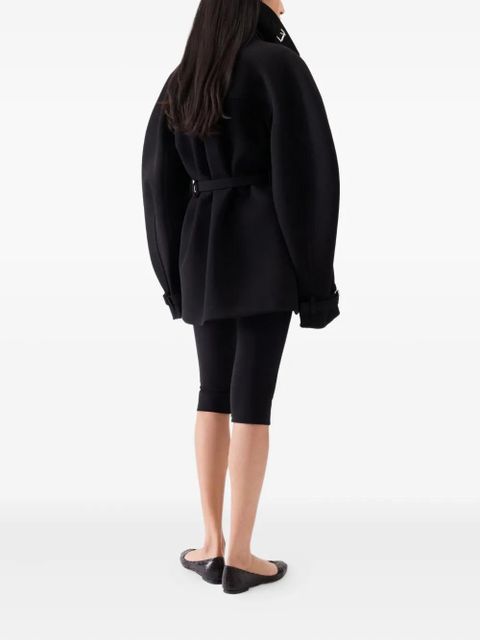 Jacquemus belted balloon-sleeve coat - Black