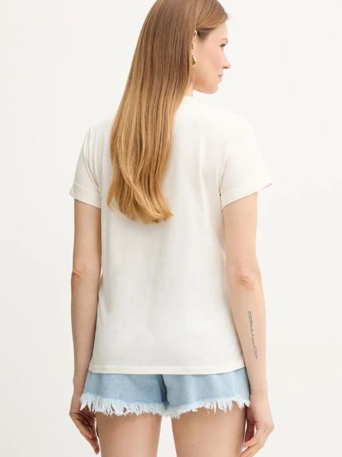 Liu Jo t-shirt bawełniany damski kolor beżowy TA5180 JS923