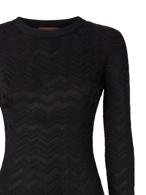 Missoni chevron long-sleeve mini dress - Black - zdjęcie produktu nr 2