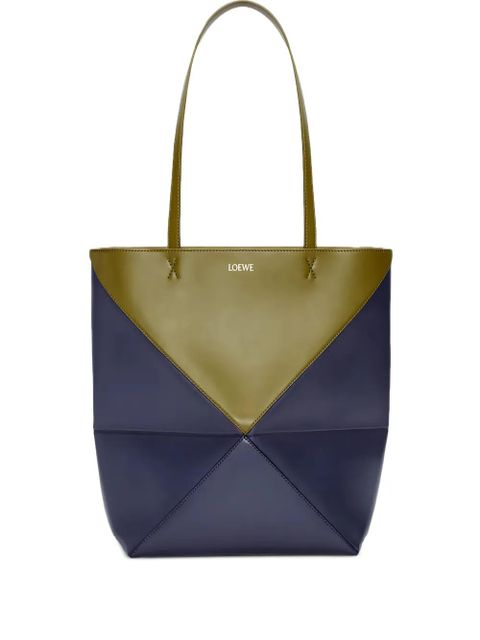 LOEWE Puzzle Fold geometric panelled tote bag - Blue - zdjęcie produktu nr 1