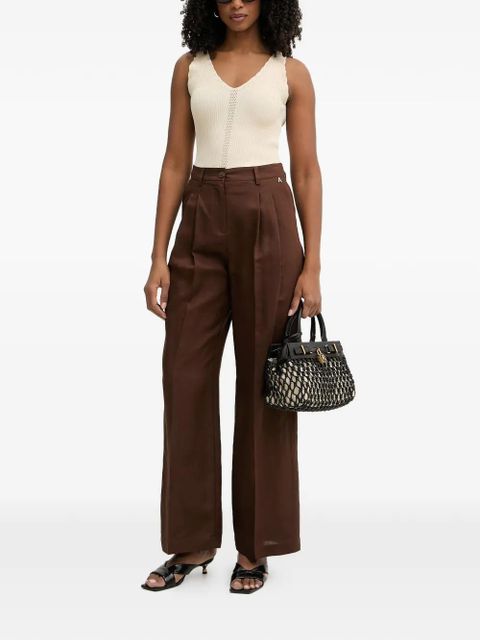 TWINSET ribbed-knit pointelle-trim top - Neutrals - zdjęcie produktu nr 2
