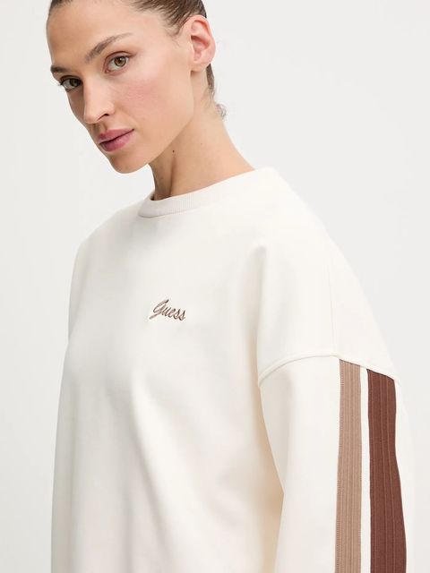 Guess bluza FABIA damska kolor beżowy z aplikacją V5BQ03 KCX22