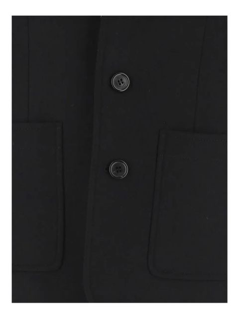 Saint Laurent logo-embroidered single-breasted blazer - Black