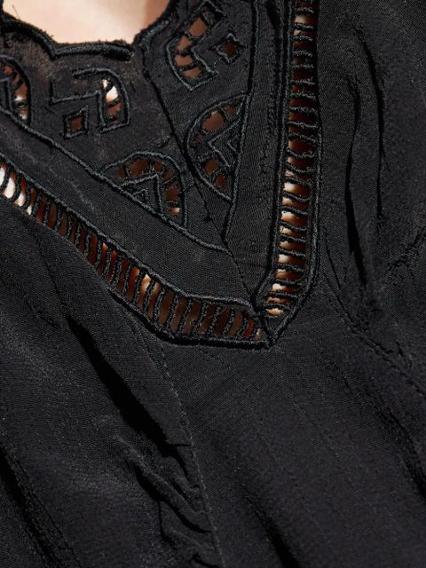 ISABEL MARANT lace-insert pleated dress - Black