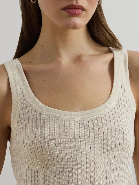 Lauren Ralph Lauren t-shirt bez rękawów kolor beżowy 200971352