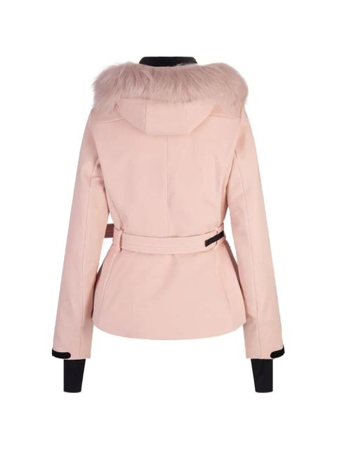 Moncler Grenoble fur trim belted coat - Pink - zdjęcie produktu nr 2