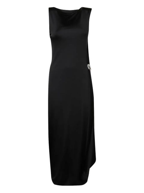 Victoria Beckham crystal-embellished draped midi dress - Black - zdjęcie produktu nr 1