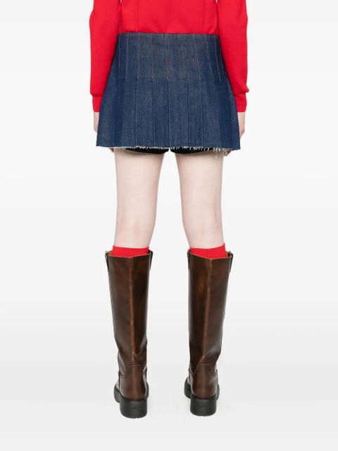 Maje pleated buckle-fastening mini skirt - Blue