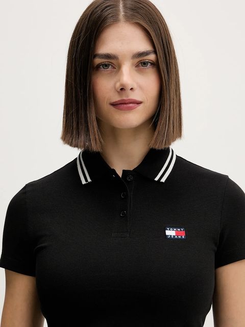 Tommy Jeans polo damski kolor czarny DW0DW21932
