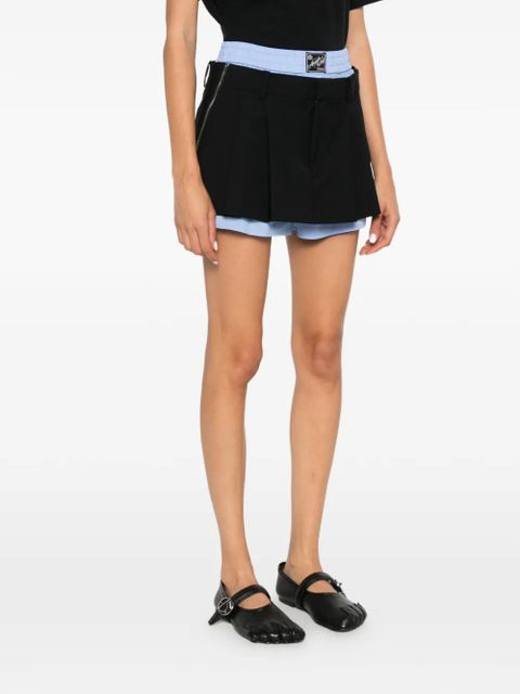 Alexander Wang layered pleated skorts - Black