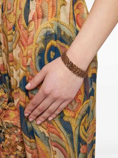 ETRO logo engraved woven bracelet - Gold