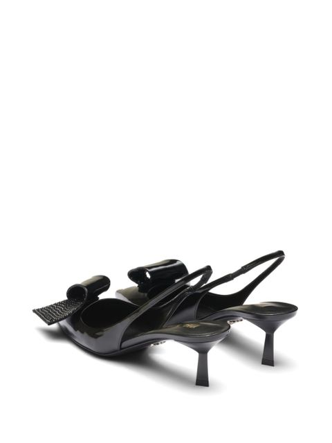 Prada 55mm crystal-embellished slingback pumps - Black - zdjęcie produktu nr 2