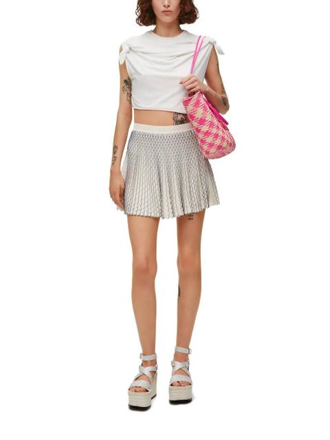 LOEWE Mini skirt in viscose - White - zdjęcie produktu nr 2