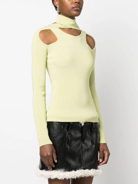 Coperni cut-out ribbed sweater - Green