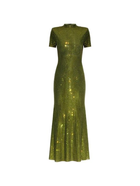 Self-Portrait rhinestone-embellished midi dress - Green - zdjęcie produktu nr 1