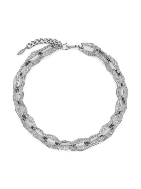 Jimmy Choo Diamond Chain crystal-embellished necklace - Silver