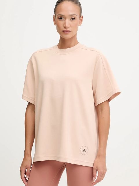 adidas by Stella McCartney t-shirt sportowy damski kolor beżowy JW4525 - zdjęcie produktu nr 1
