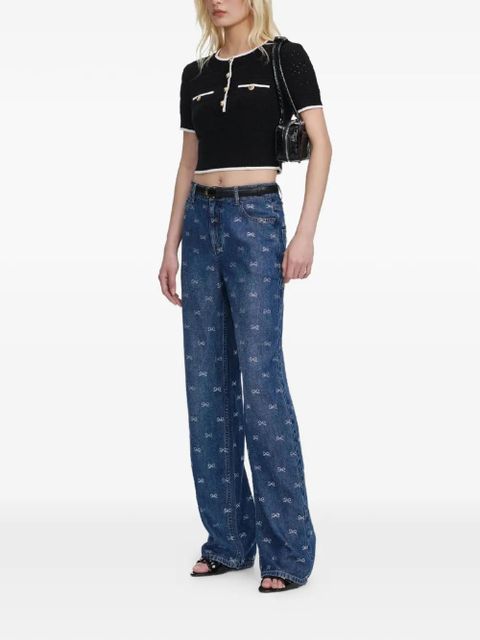 Self-Portrait bow embellished jeans - Blue - zdjęcie produktu nr 1