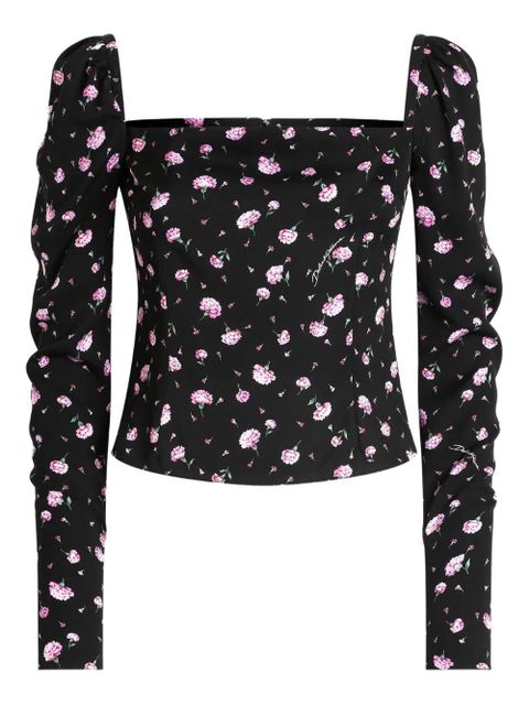 Dolce & Gabbana square-neck floral blouse - Black - zdjęcie produktu nr 1