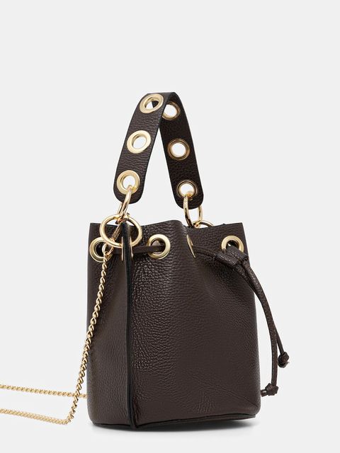 Answear.LAB torebka skórzana kolor brązowy