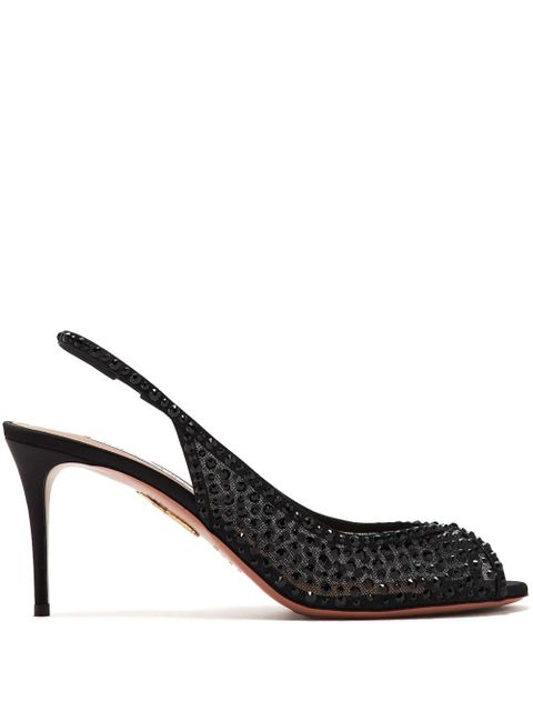 Aquazzura 75mm Crystal Lover sandals - Black - zdjęcie produktu nr 1