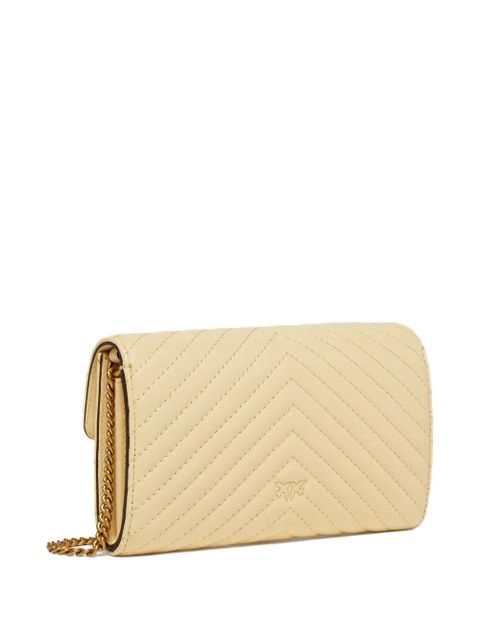 PINKO mini Love Bag quilted bird-embellished shoulder bag - Neutrals