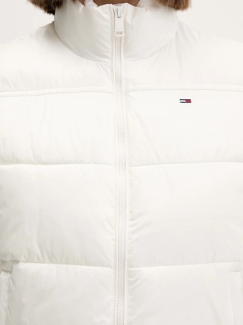 Tommy Jeans bezrękawnik kolor biały zimowy DW0DW22037