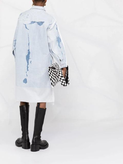 Diesel distressed denim shirt dress - Blue