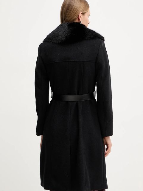 Guess płaszcz z domieszką wełny NEW PATRICE kolor czarny W5BL25 W2672 - zdjęcie produktu nr 2