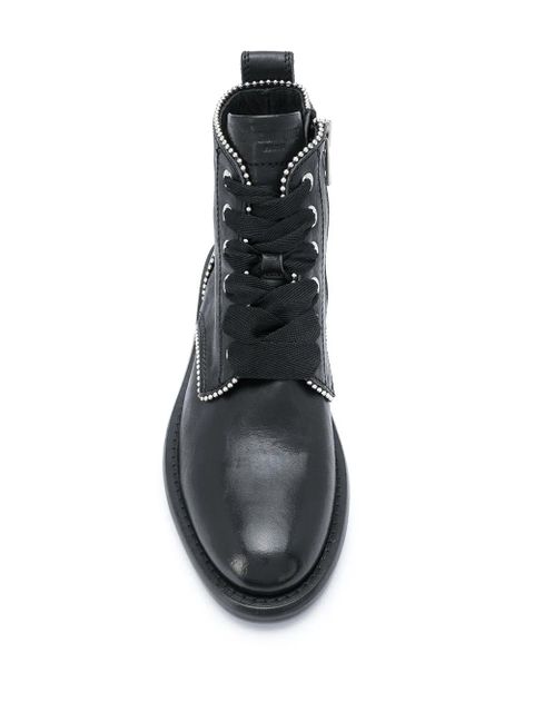Zadig&Voltaire studded lace-up leather boots - Black