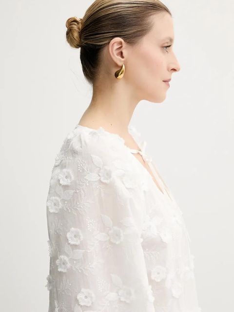 Guess bluzka PELARI damska kolor biały wzorzysta W5GH0Y WHAJ0 - zdjęcie produktu nr 2