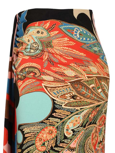 ETRO paisley-print gathered asymmetric maxi skirt