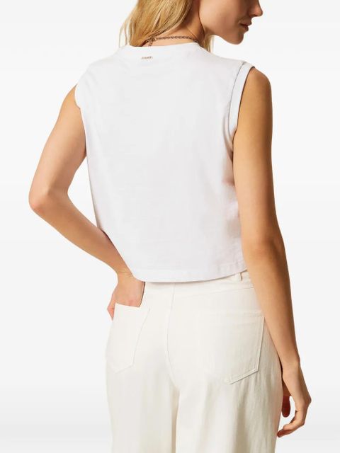 TWINSET lace-panelled top - White