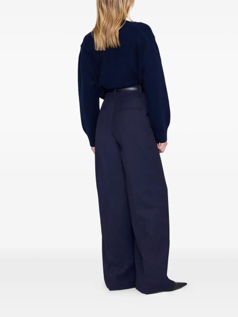 ANINE BING pleated palazzo trousers - Blue