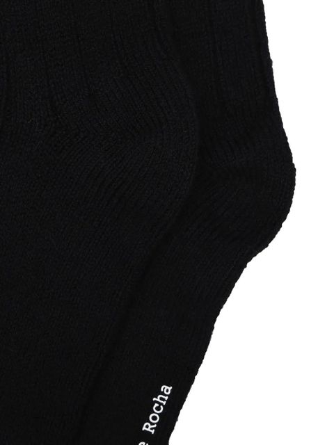 Simone Rocha floral embellishment socks - Black