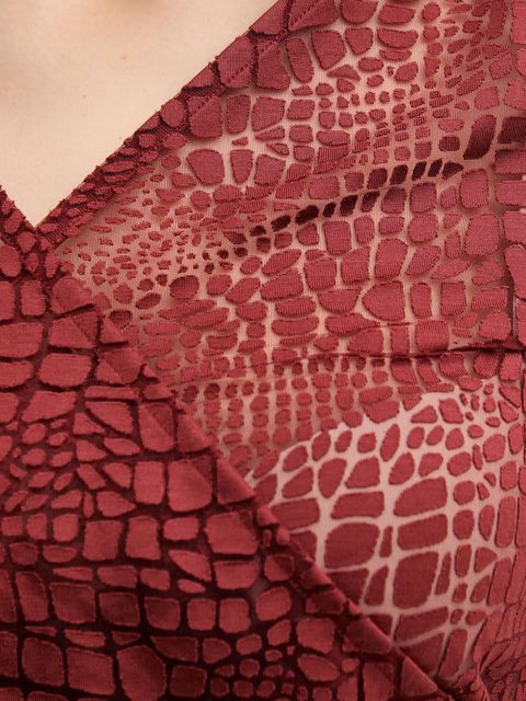 Sisley bluzka damska kolor pomarańczowy wzorzysta 3NDXL401A