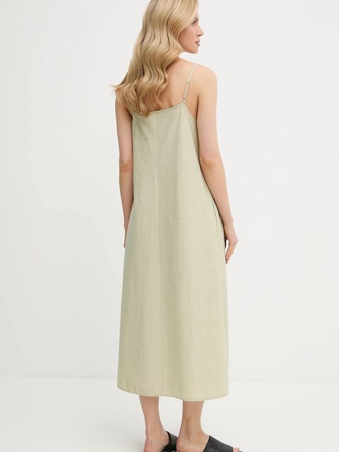 Marc O'Polo sukienka kolor zielony midi prosta 5000006348