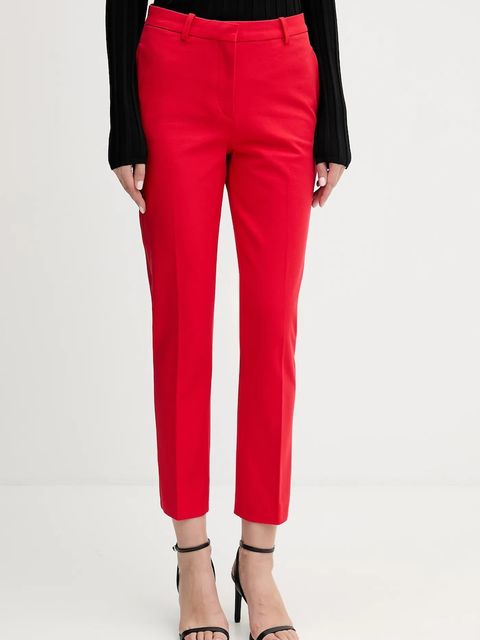 Tommy Hilfiger spodnie damskie kolor czerwony dopasowane medium waist WW0WW48350 - zdjęcie produktu nr 1