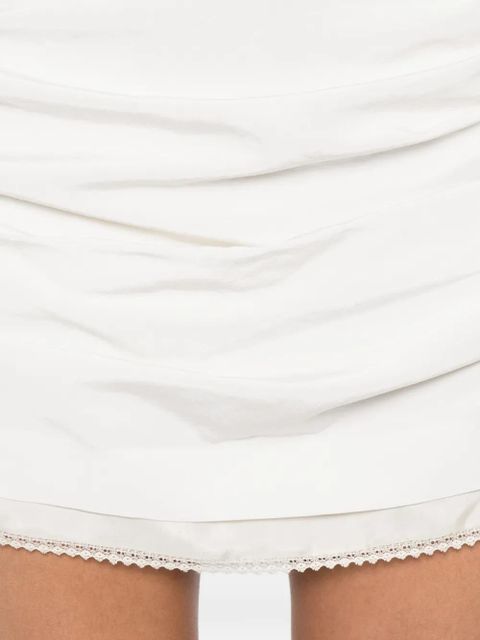 Magda Butrym lace-trim gathered mini dress - White