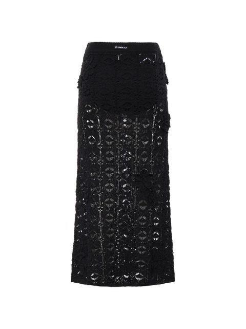PINKO crochet-effect maxi skirt - Black - zdjęcie produktu nr 2