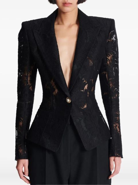 Balmain lace fitted jacket - Black