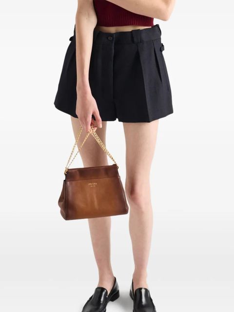 Prada pleated buttoned shorts - Blue