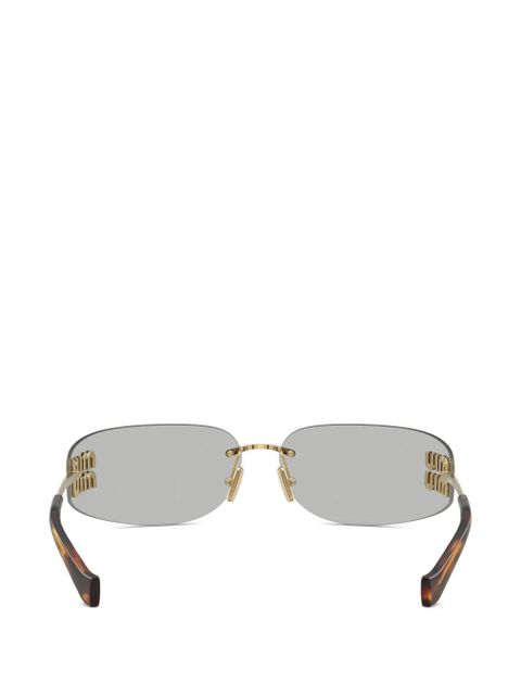 Miu Miu Eyewear logo-detail sunglasses - Gold
