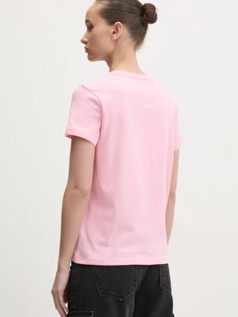 Tommy Jeans t-shirt bawełniany damski kolor różowy DW0DW21769