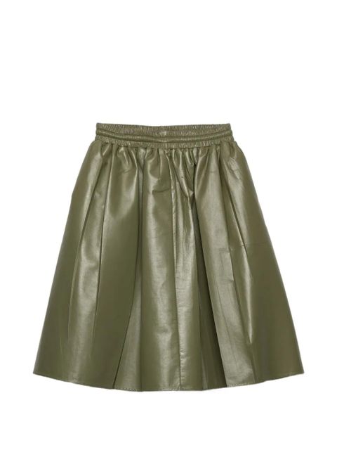 Prada pleated nappa-leather mini skirt - Green - zdjęcie produktu nr 1