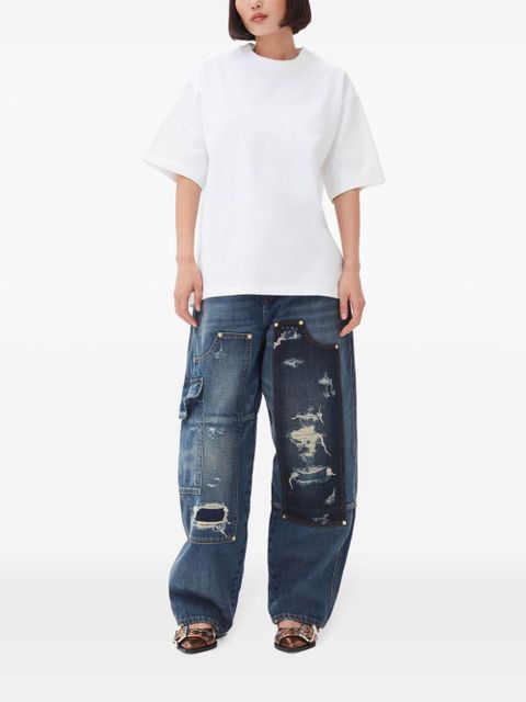 GANNI cotton round-neck t-shirt - White - zdjęcie produktu nr 2