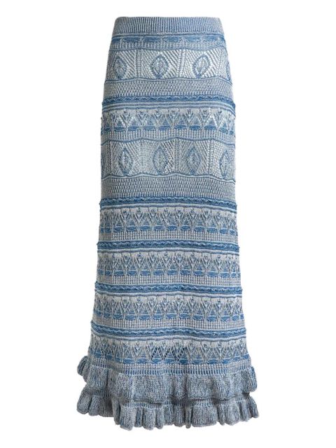 ETRO ruffled maxi skirt - Blue - zdjęcie produktu nr 1