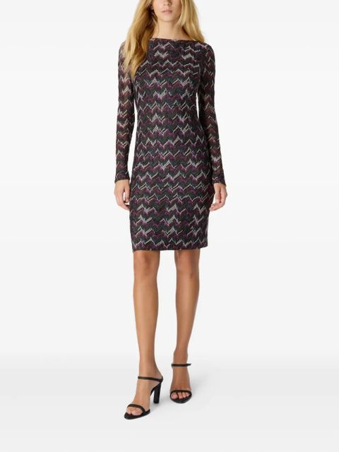 Missoni zigzag-pattern long-sleeve mini dress - Blue - zdjęcie produktu nr 2