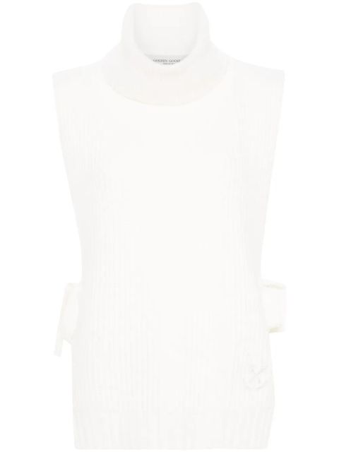 Golden Goose logo-embroidered fisherman's-knit vest - Neutrals - zdjęcie produktu nr 1