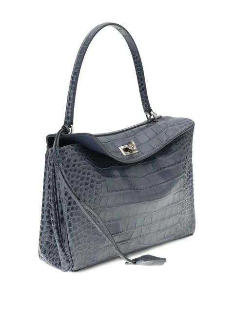 Balenciaga Rodeo small crocodile-effect tote bag - Blue - zdjęcie produktu nr 2
